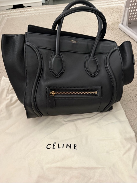 Celine Handbags - Celine Luggage Black Leather Tote
